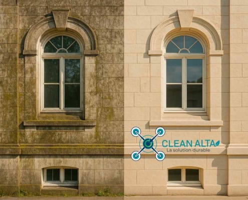 Nettoyage écologique de façade par drone