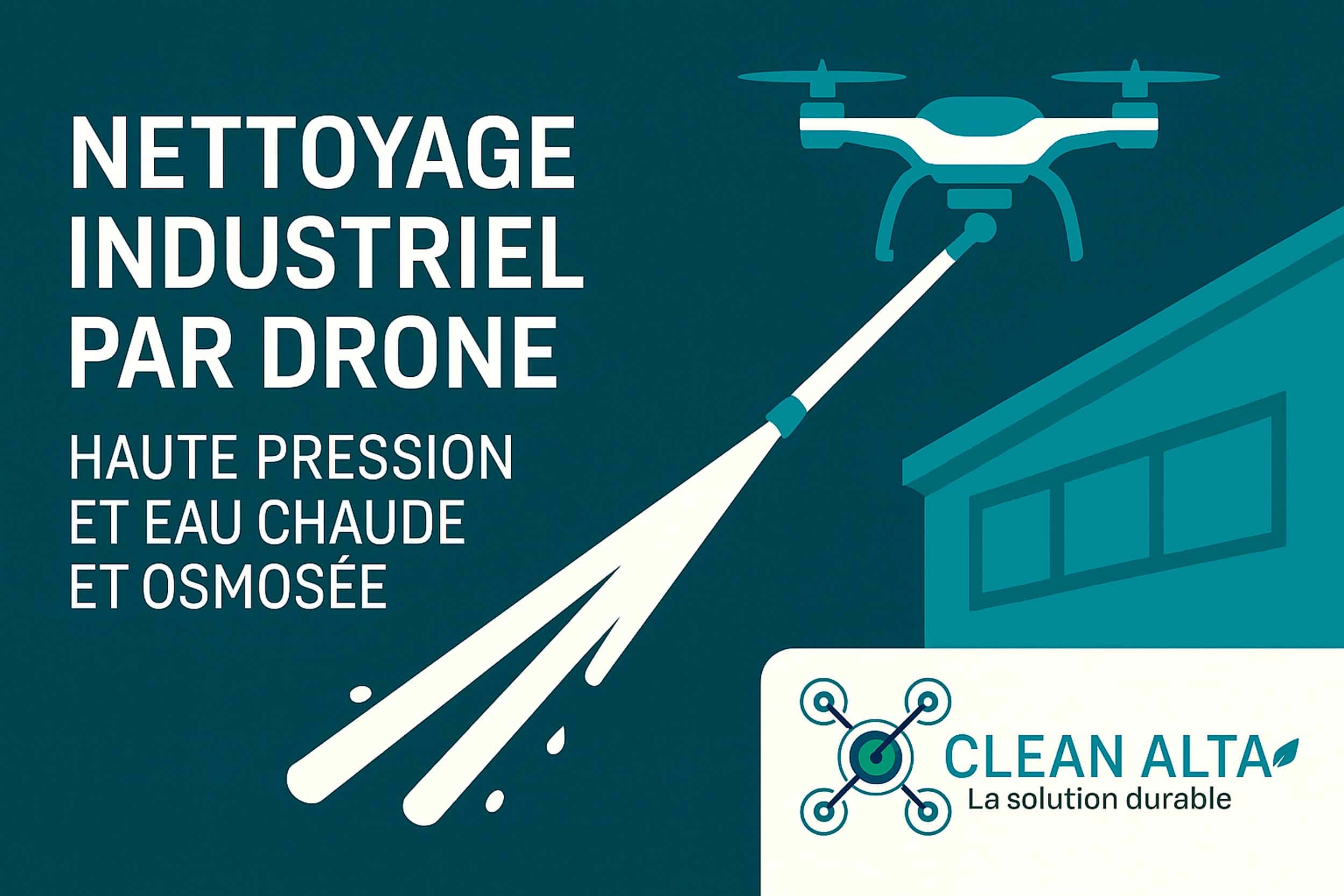 Nettoyage par drone : haute pression et eau chaude et osmosée
