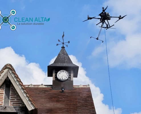 solution de nettoyage de toiture écologique par drone