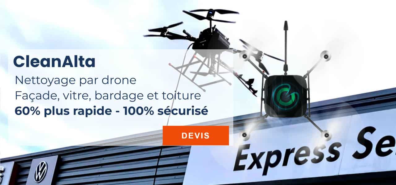 Drone facade cleaning for premium building assets by CleanAlta Thailand